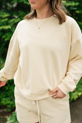 Sunny Side Ribbed Drawstring Set - Top