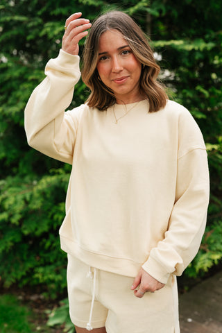 Sunny Side Ribbed Drawstring Set - Top