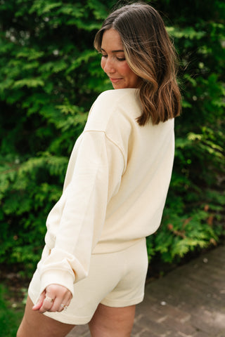 Sunny Side Ribbed Drawstring Set - Top