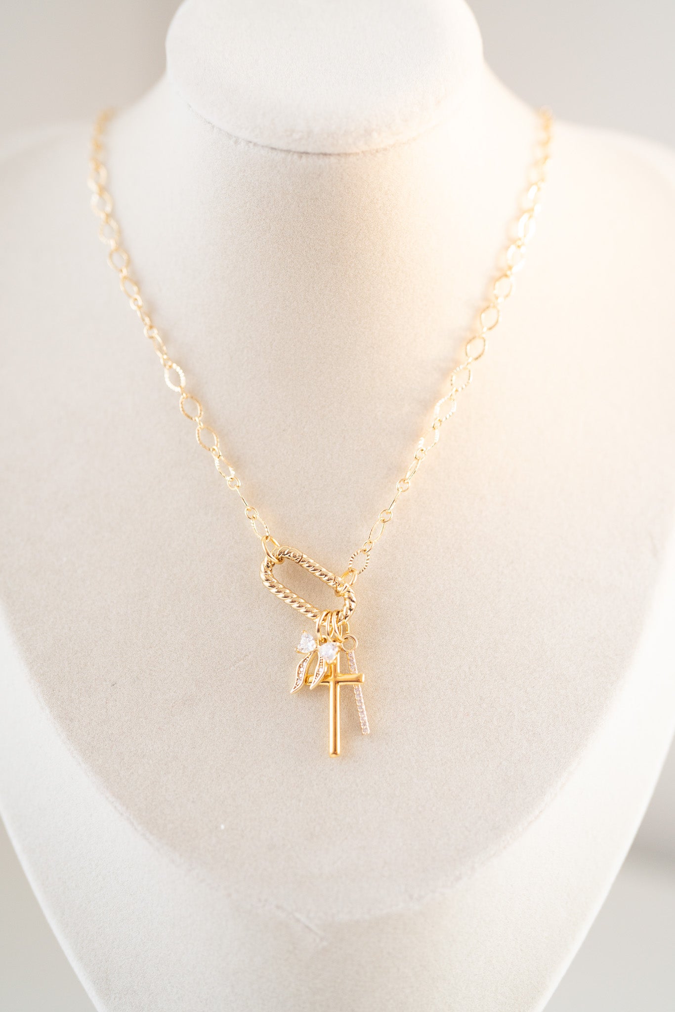 Graceful Gold Charm Necklace