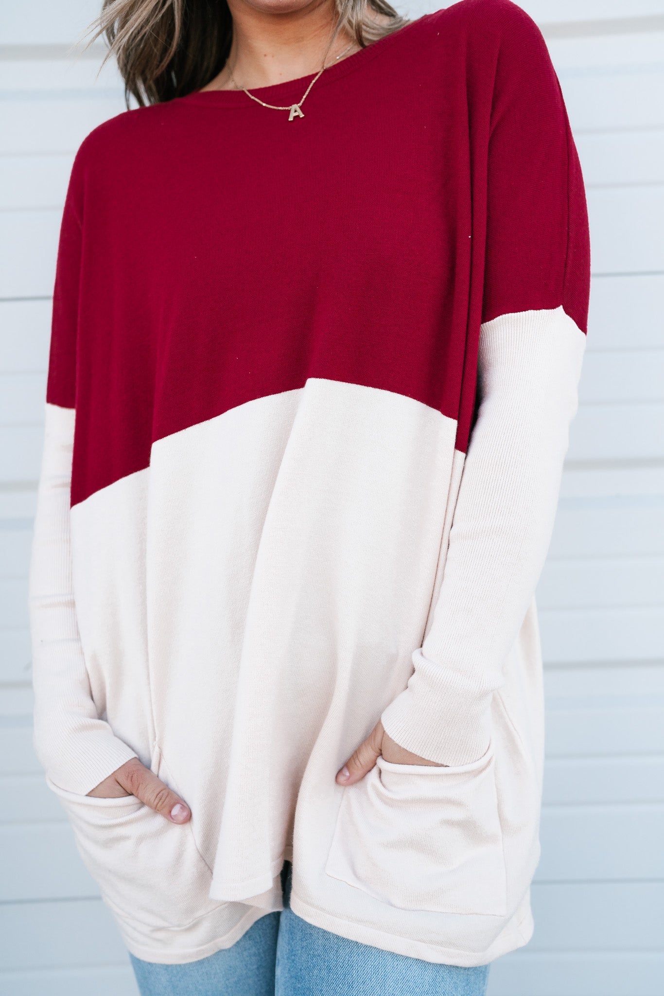 Gabriella Color Block Pocket Sweater