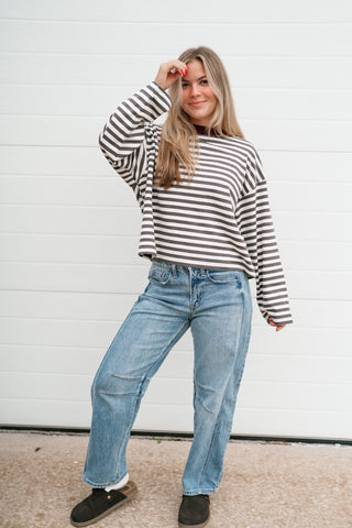 Emery Striped Long Sleeve Top