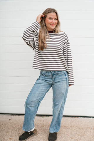 Emery Striped Long Sleeve Top