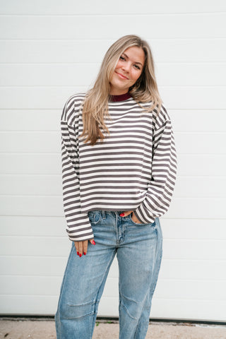Emery Striped Long Sleeve Top