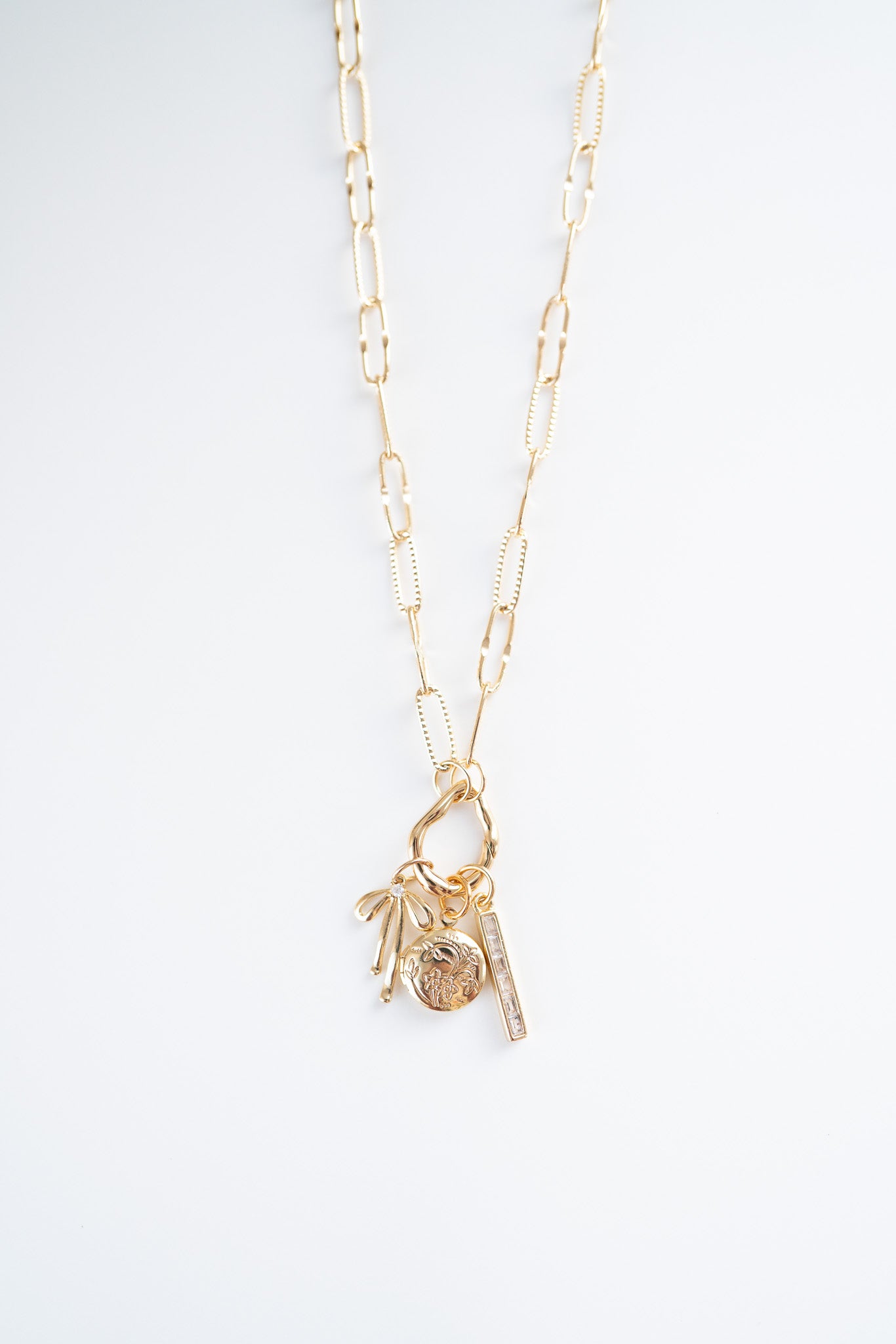 Golden Voyage Locket Charm Necklace