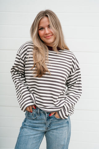 Emery Striped Long Sleeve Top