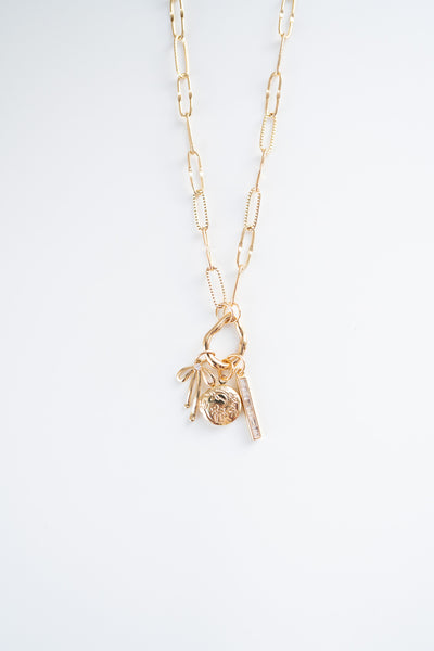 Golden Voyage Locket Charm Necklace