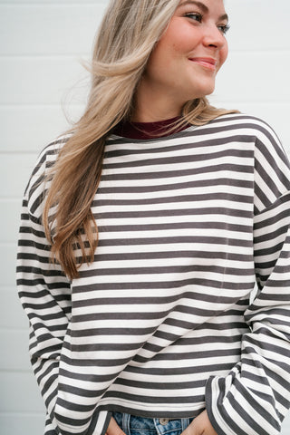 Emery Striped Long Sleeve Top