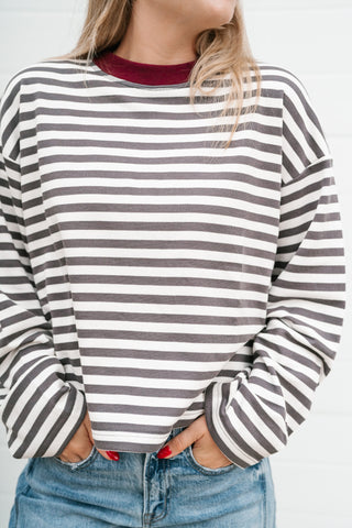 Emery Striped Long Sleeve Top
