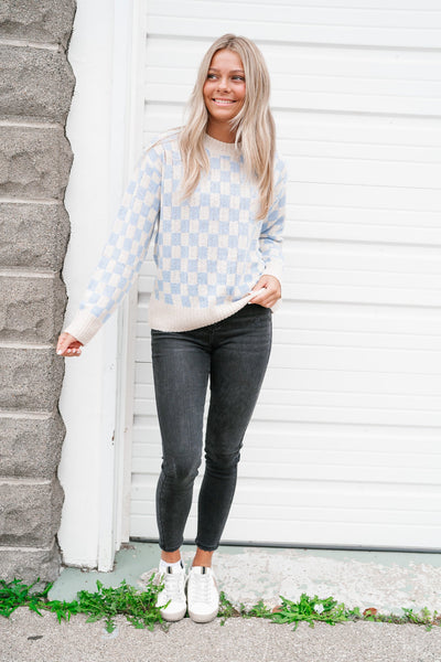 Creamsicle Checkered Sweater