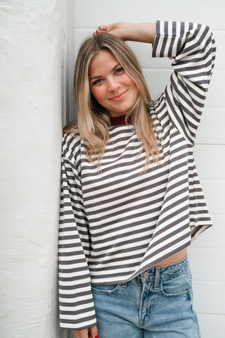 Emery Striped Long Sleeve Top