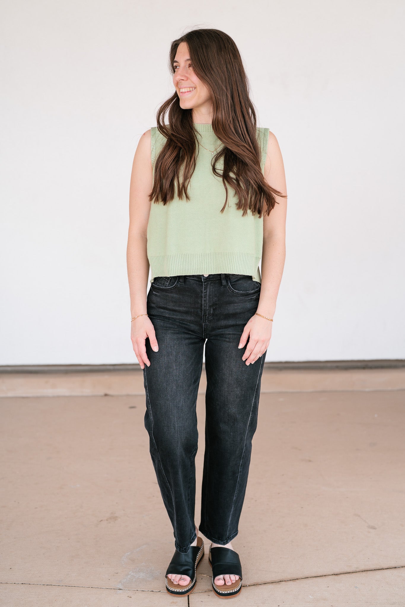 Perfect Muse Bow Knit Top - Sage