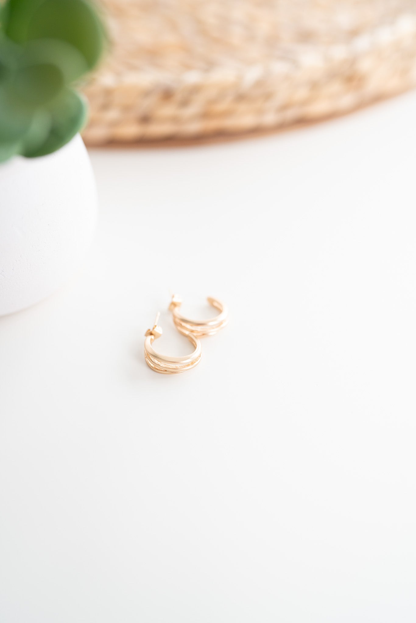 Harleigh Matte Gold Hoop Earrings