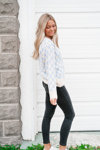 Creamsicle Checkered Sweater