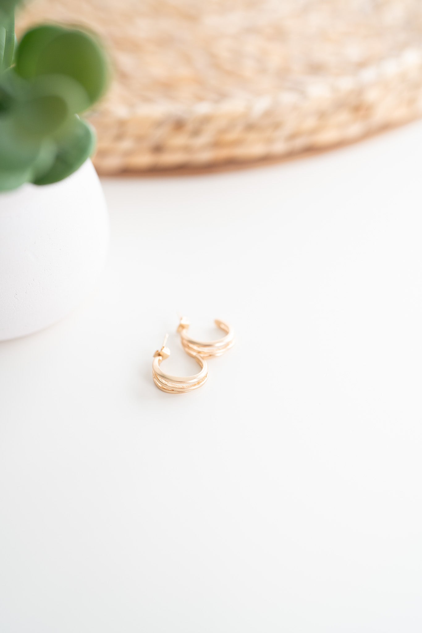 Harleigh Matte Gold Hoop Earrings