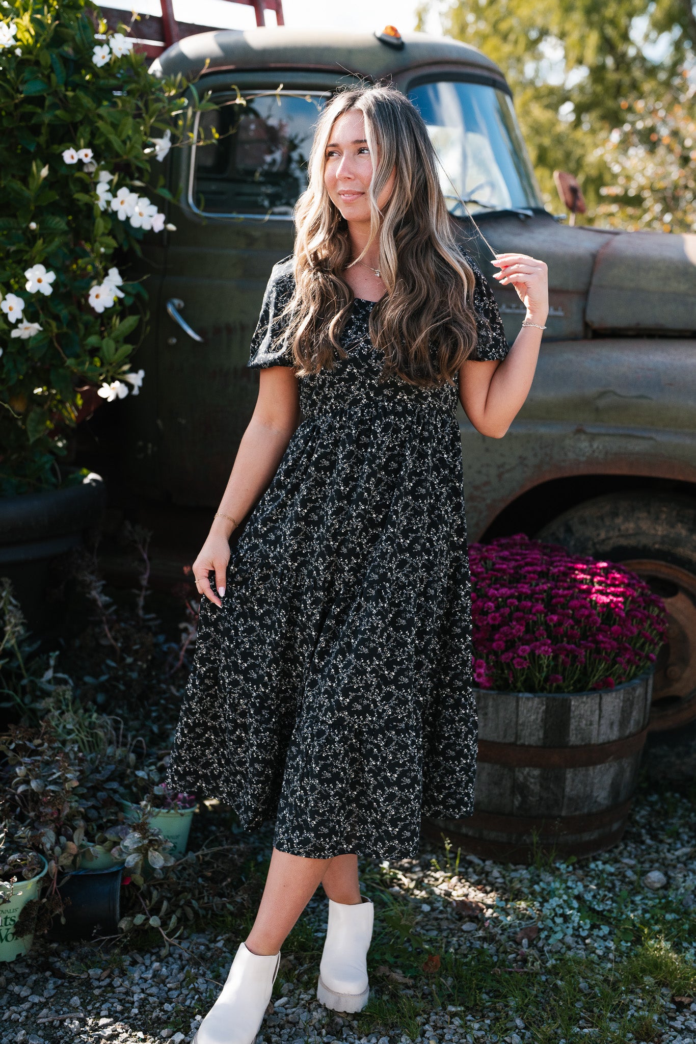 Moon Floral Tiered Dress