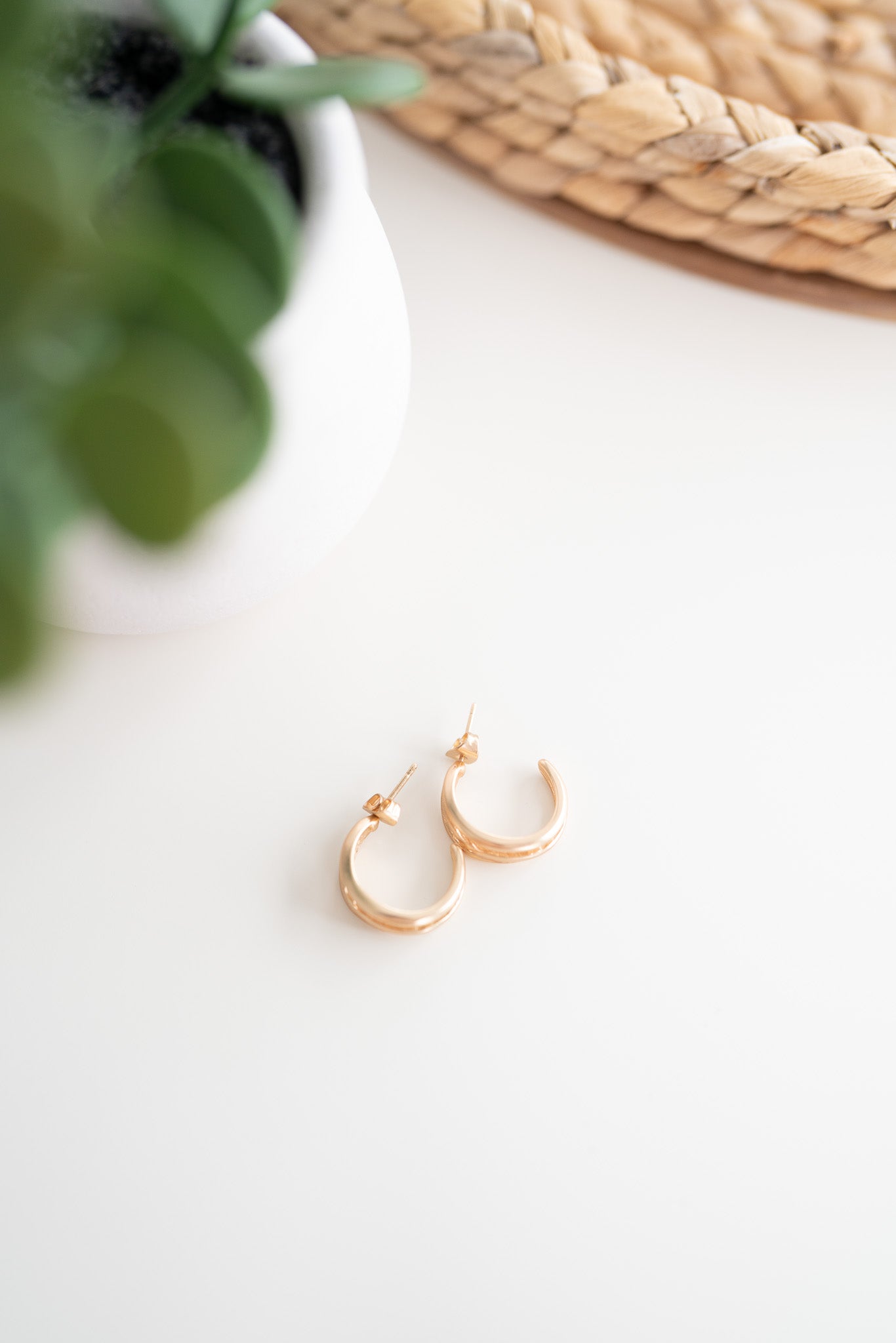 Harleigh Matte Gold Hoop Earrings