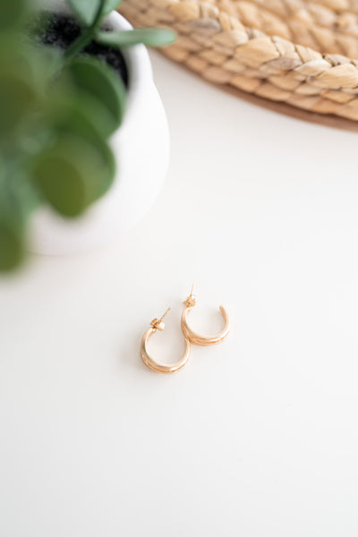 Harleigh Matte Gold Hoop Earrings