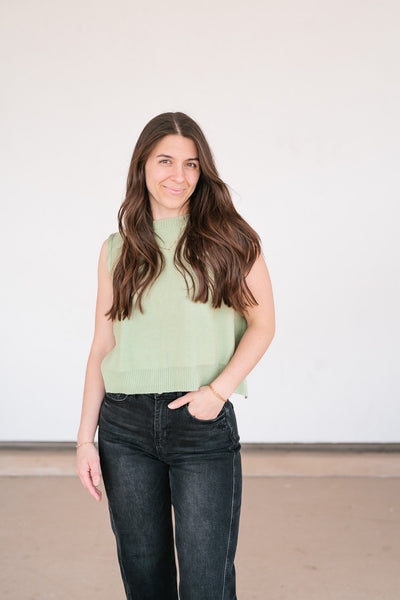 Perfect Muse Bow Knit Top - Sage