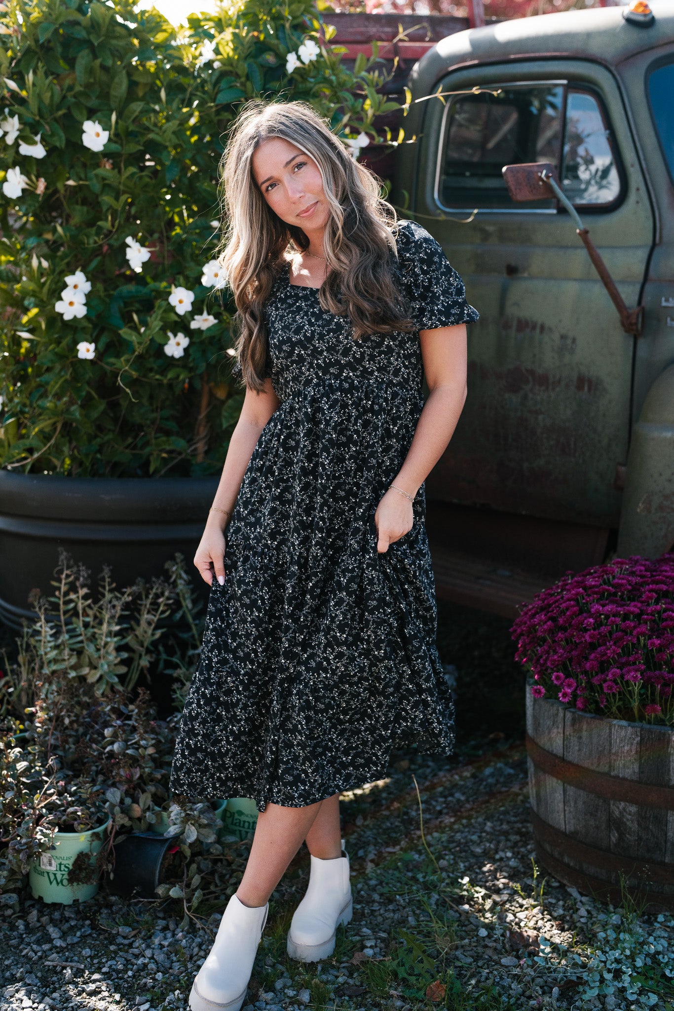 Moon Floral Tiered Dress