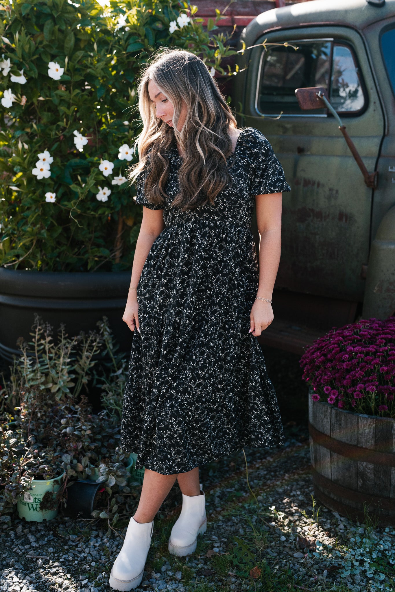 Moon Floral Tiered Dress