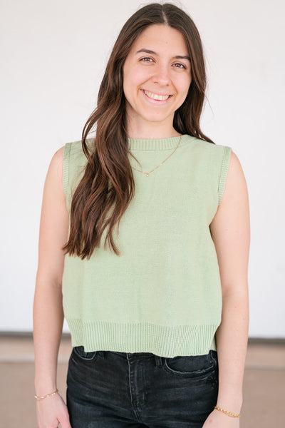 Perfect Muse Bow Knit Top - Sage