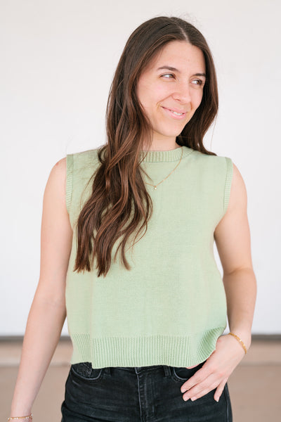 Perfect Muse Bow Knit Top - Sage