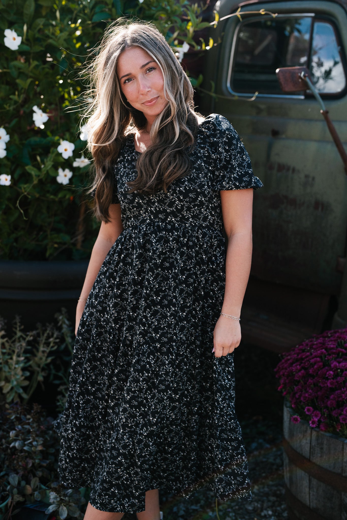 Moon Floral Tiered Dress