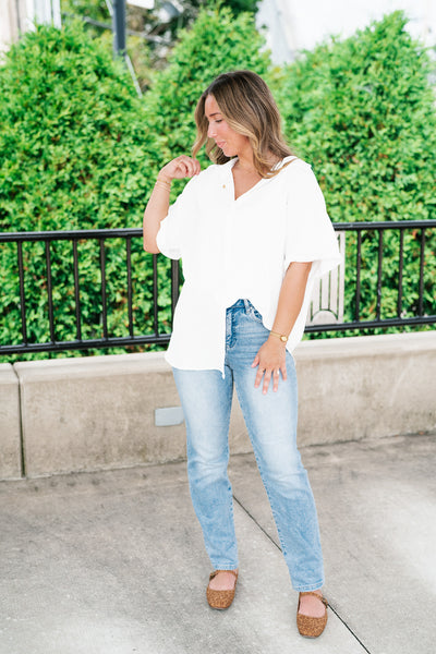 Pearl Drift Collared Top