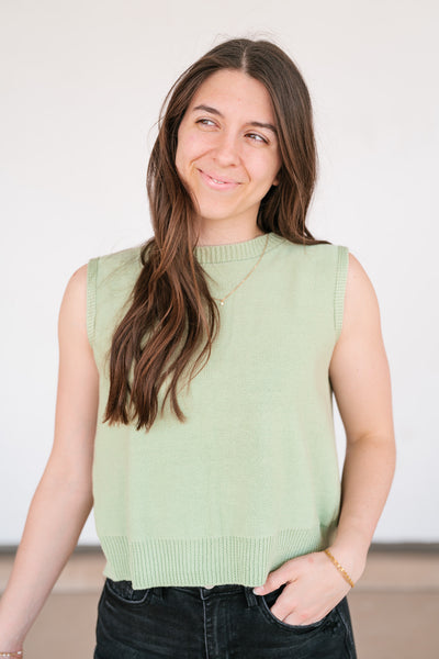 Perfect Muse Bow Knit Top - Sage