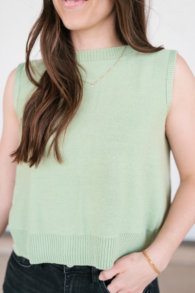Perfect Muse Bow Knit Top - Sage