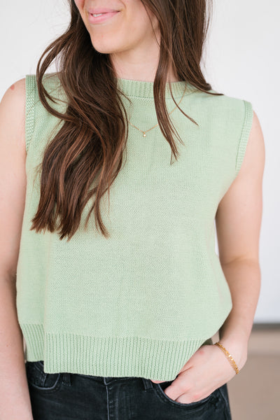 Perfect Muse Bow Knit Top - Sage