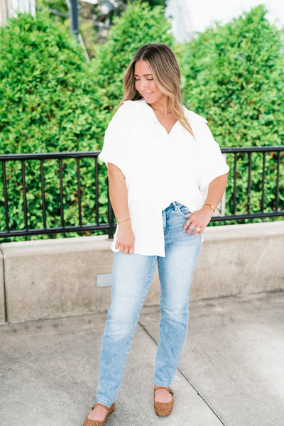 Pearl Drift Collared Top