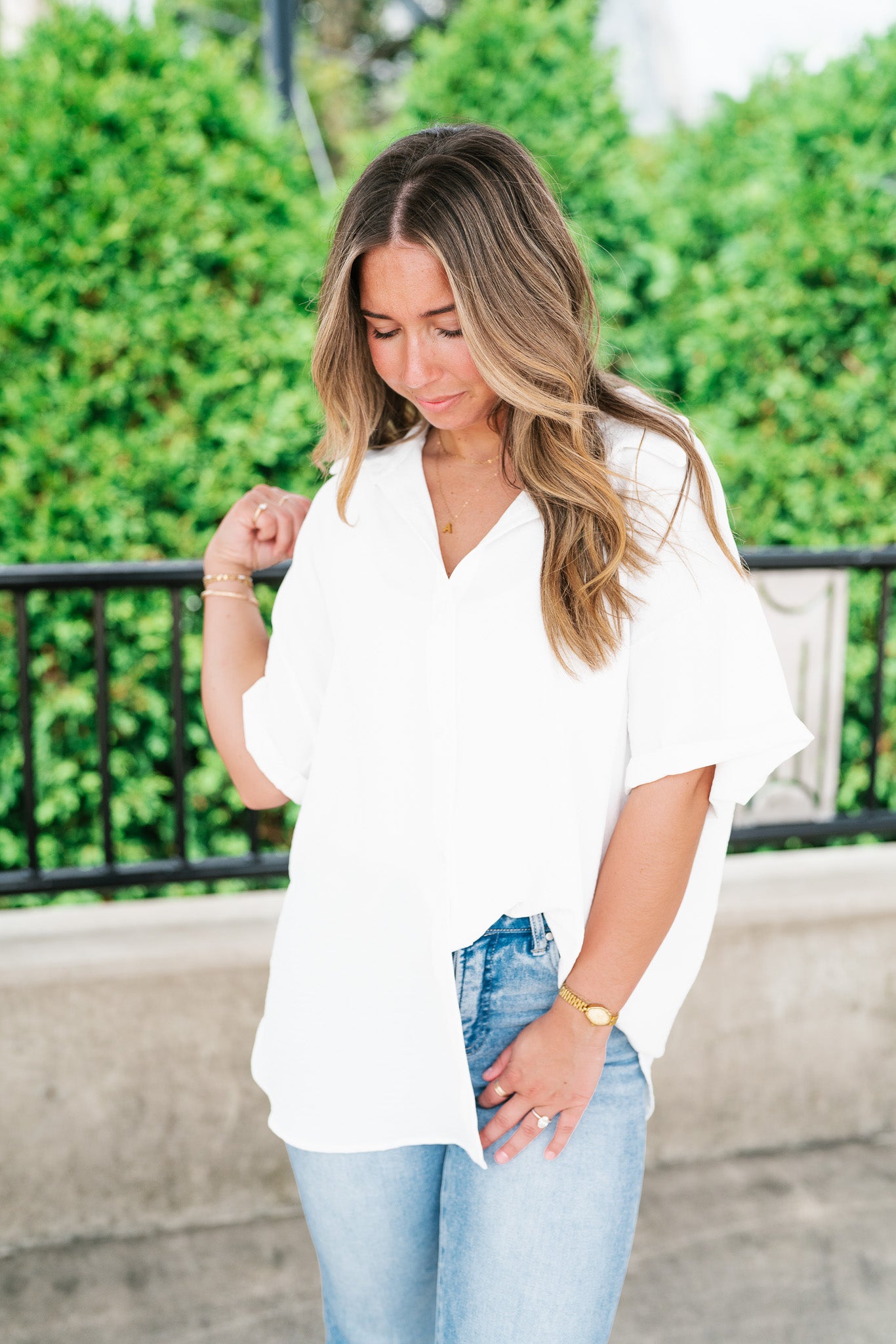 Pearl Drift Collared Top
