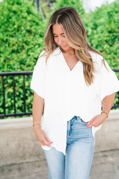 Pearl Drift Collared Top