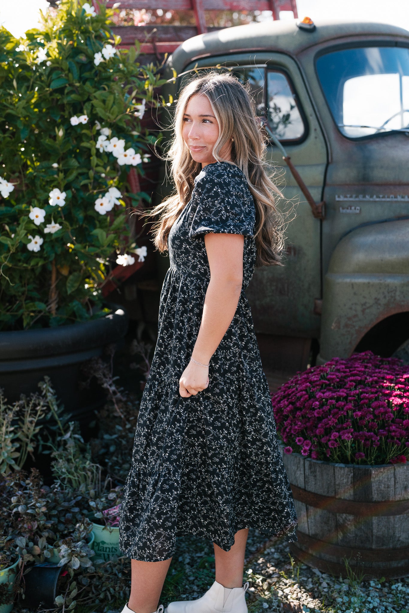 Moon Floral Tiered Dress