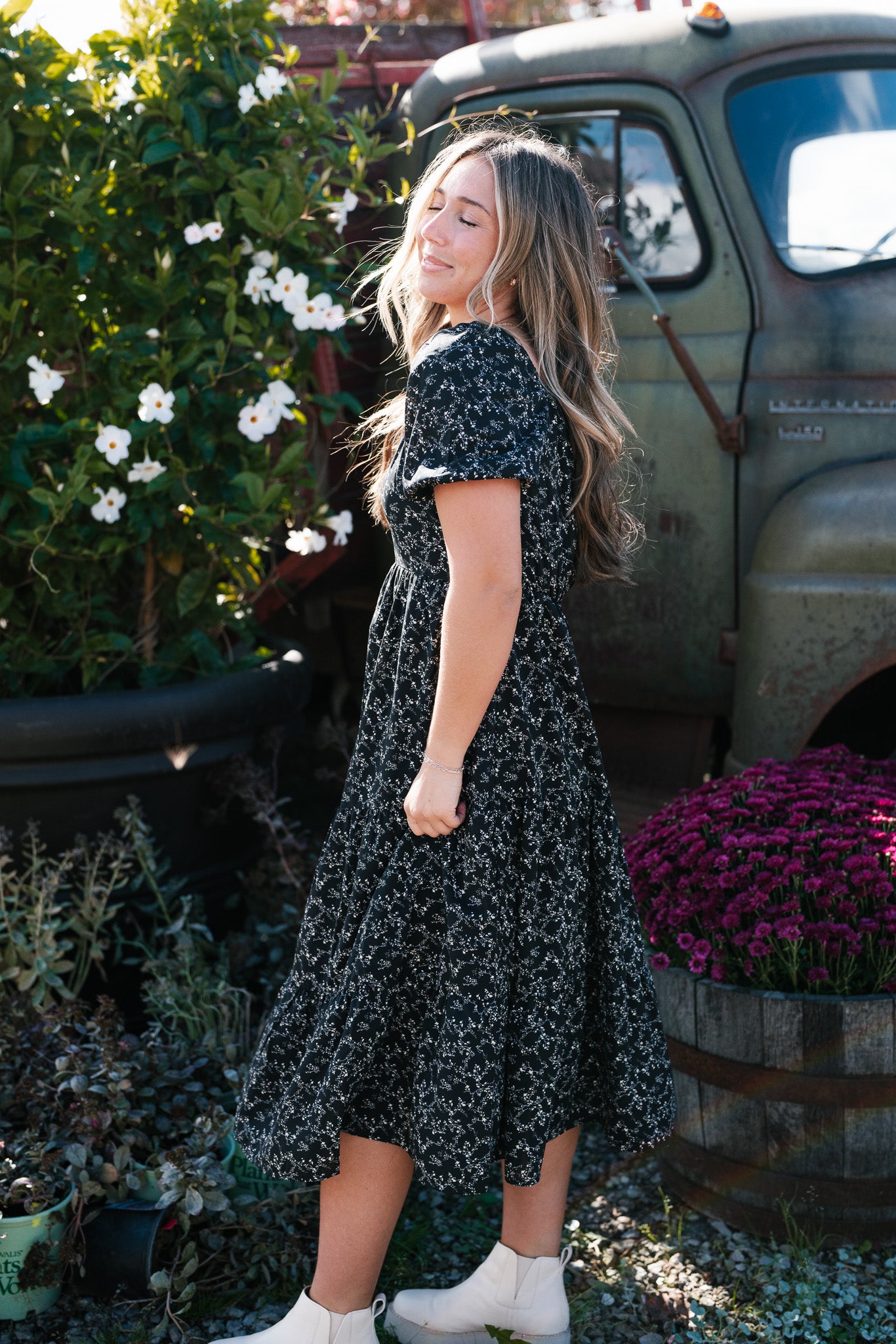 Moon Floral Tiered Dress