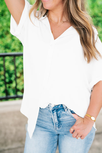 Pearl Drift Collared Top