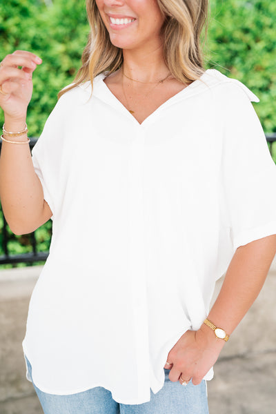 Pearl Drift Collared Top