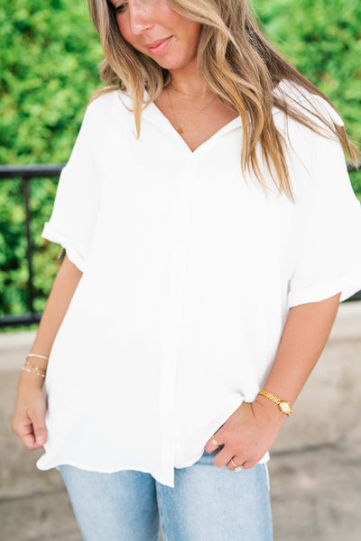 Pearl Drift Collared Top