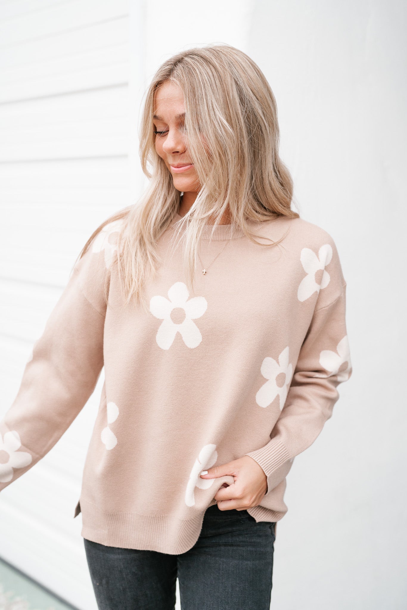 Sweet In Daisies Knit Sweater