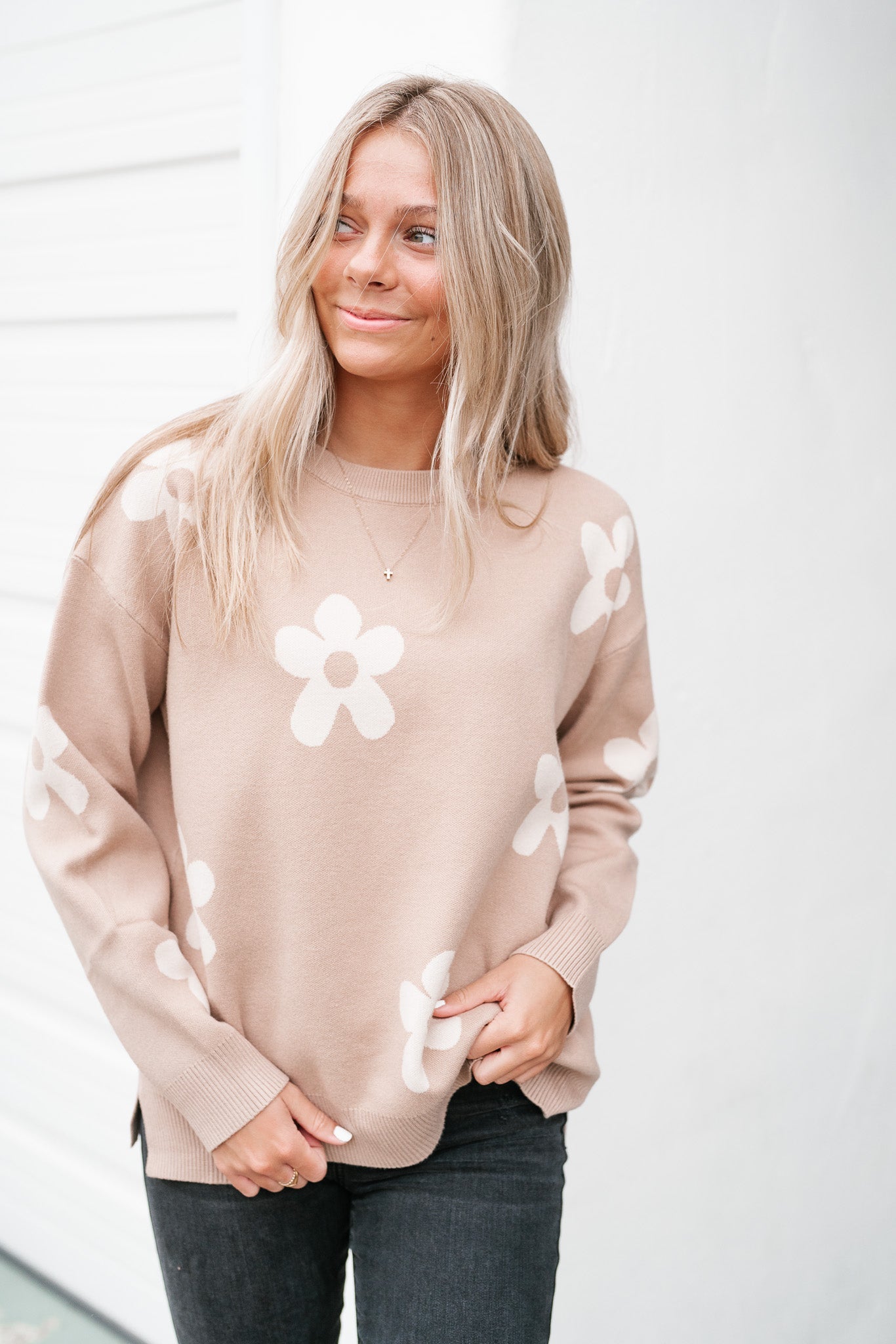 Sweet In Daisies Knit Sweater