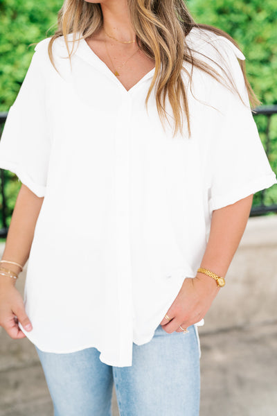 Pearl Drift Collared Top