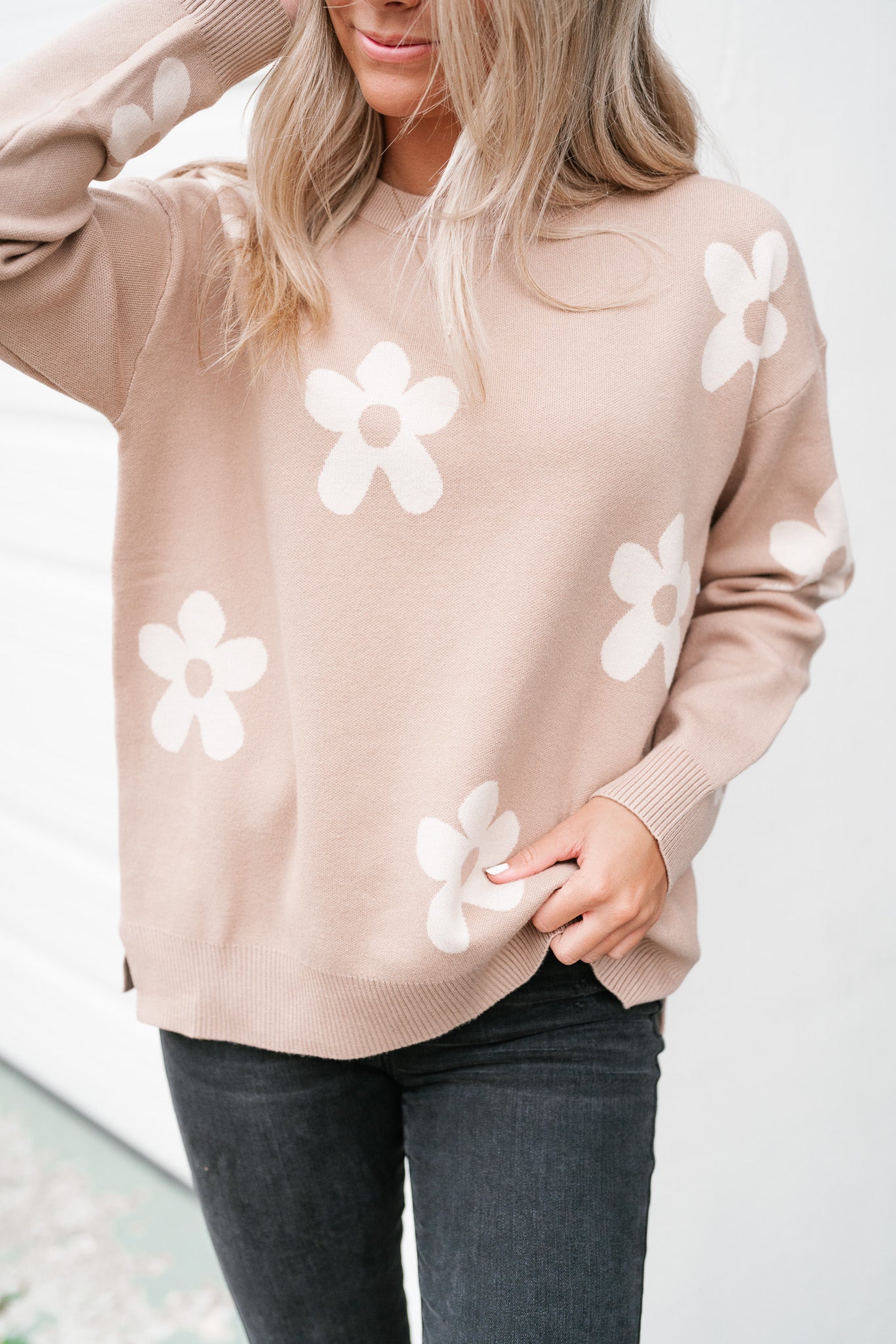 Sweet In Daisies Knit Sweater