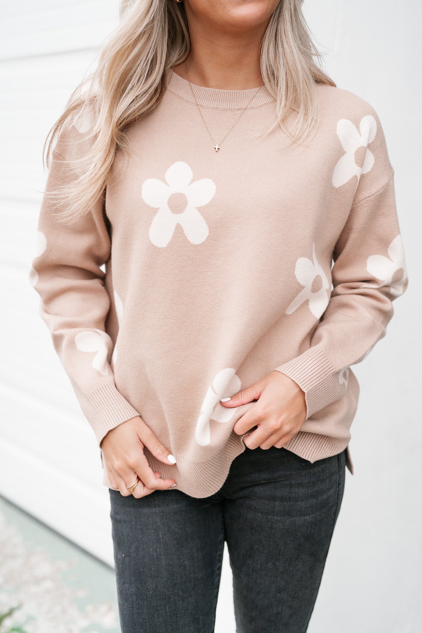 Sweet In Daisies Knit Sweater