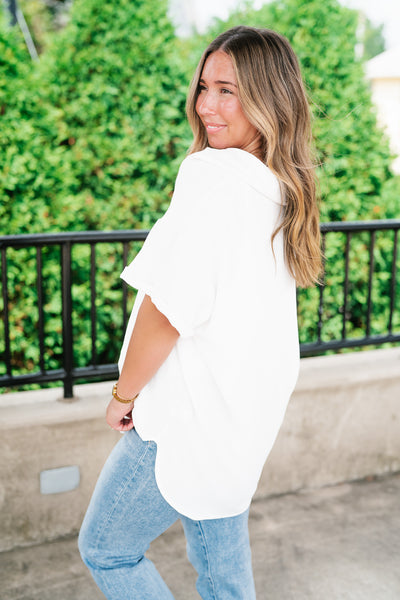 Pearl Drift Collared Top
