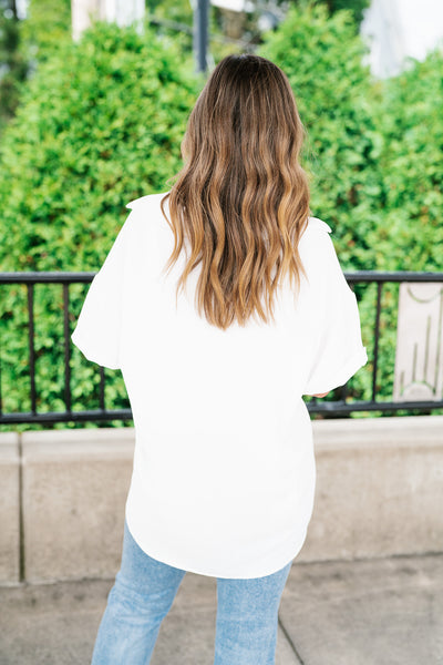 Pearl Drift Collared Top
