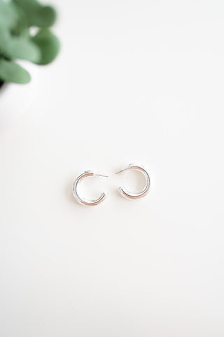 Chunky Silver Hoop Earrings