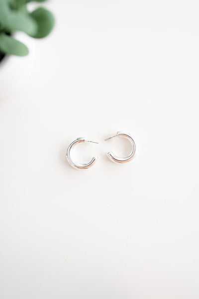 Chunky Silver Hoop Earrings