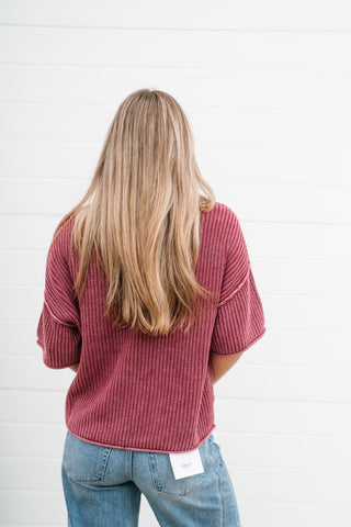 Always Ready Knit Top - Burgundy